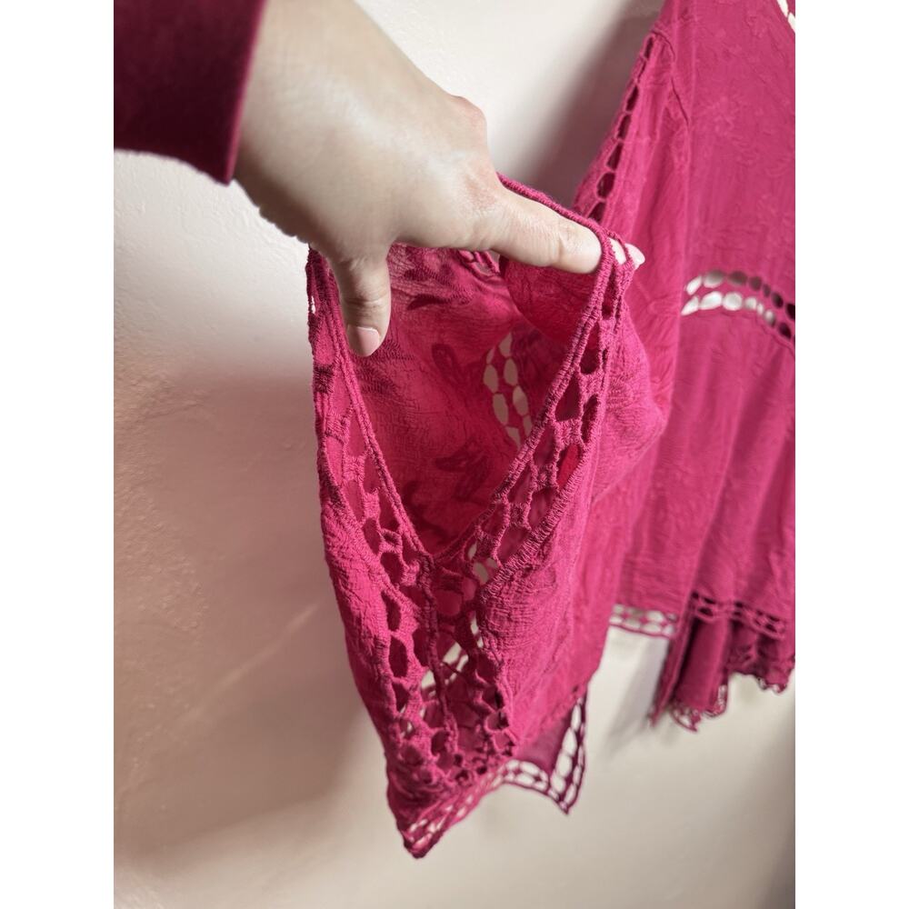 Torrid Womens Kimono Crochet Lace Embroidered 100% Cotton Beach Boho 5/6 - Picture 12 of 13